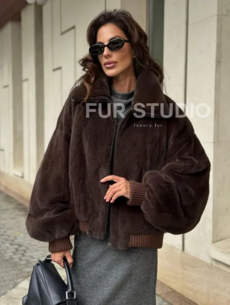 Норковая шуба - бомбер - фото 8