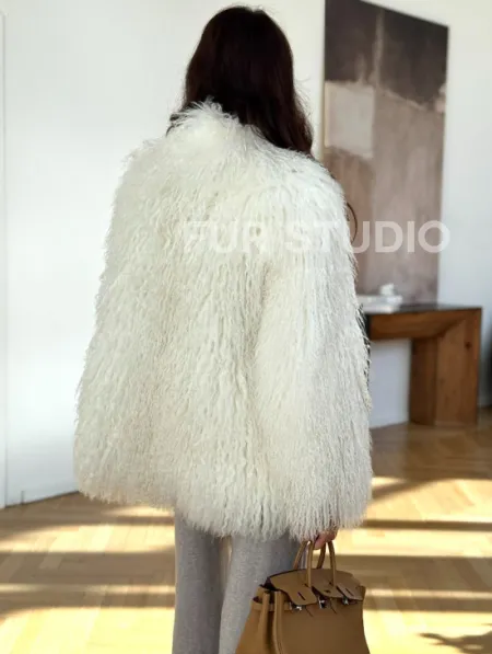 Шуба из ламы белая - фото 4