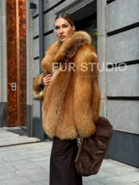 Шуба из лисы - рыжая - фото 19