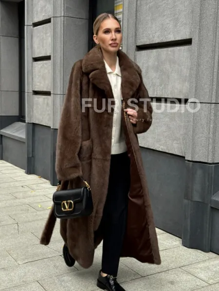 Норковая шуба - цвет соболь - фото 9