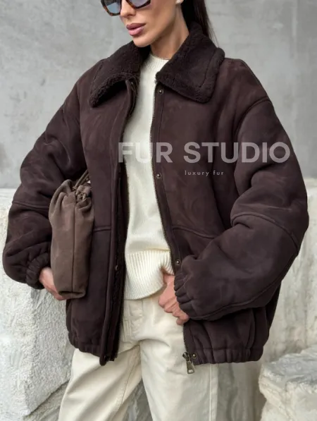 Дубленка бомбер женская - фото 3