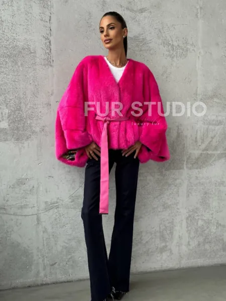 Короткая шуба из меха норки - фото 11