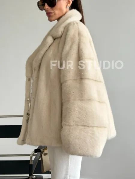 Женский норковый полушубок - фото 4