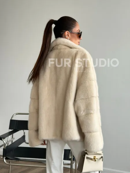 Женский норковый полушубок - фото 11