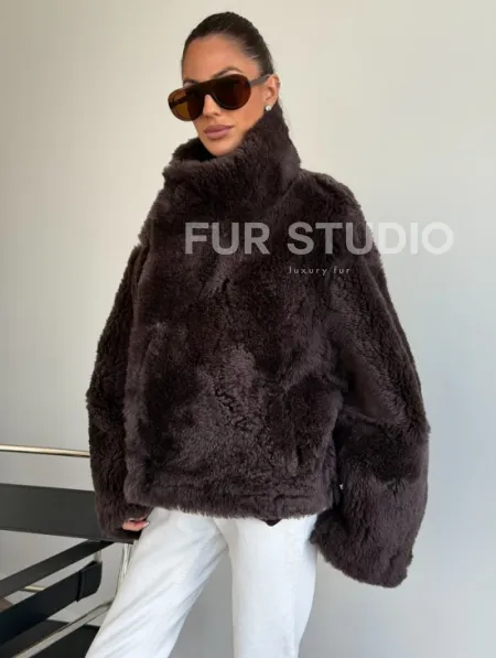 Женская двухсторонняя дубленка - фото 5