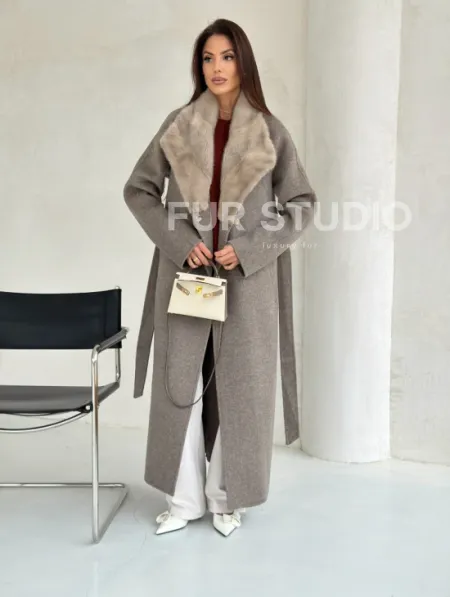 Пальто женское с норкой - фото 9