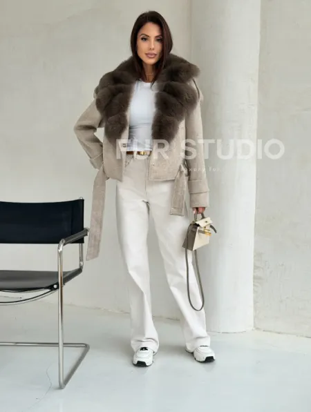 Куртка - пальто с мехом финского песца - фото 6