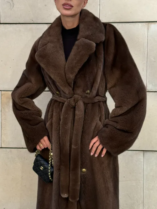 Норковая шуба цельный мех английский воротник KOPENHAGEN FUR - фото 2