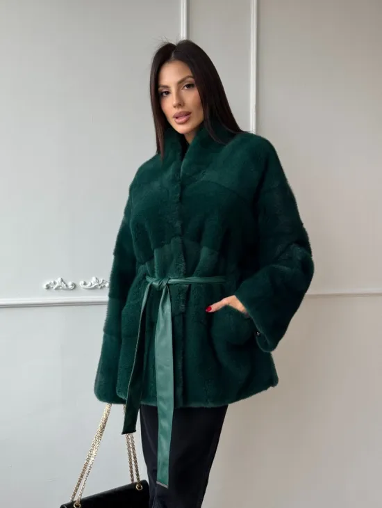 Норковый полушубок из плюшевой норки 