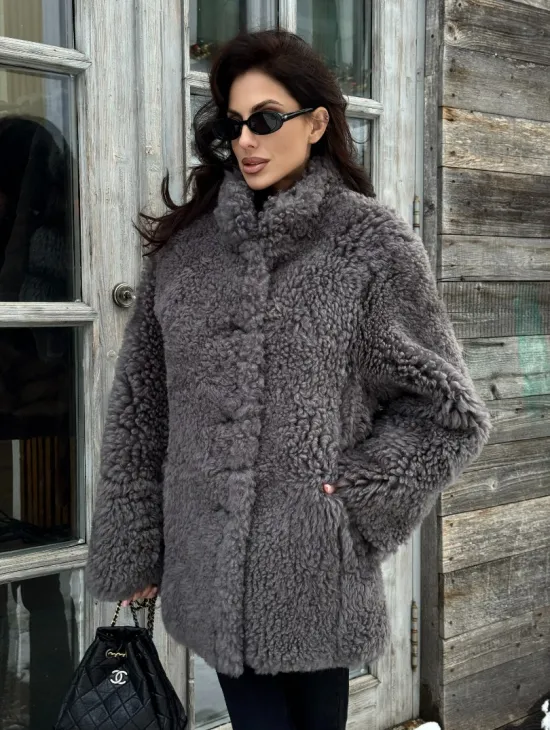 Шубка - дубленка двухсторонняя из натуральной овчины - фото 7
