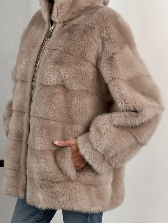 Зимняя меховая норковая курточка с капюшоном - фото 2