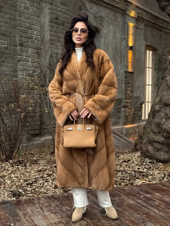 Шуба кимоно из аукционного меха норки GOLDEN COLLECTION - фото 6