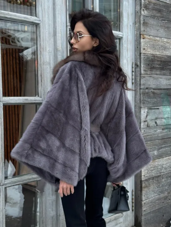 Меховое манто из норки 