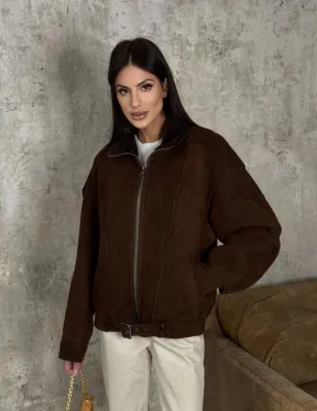 Дубленка - бомбер на молнии из овчины MERINO - фото 11