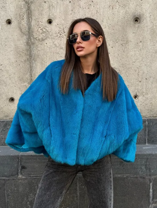 Голубое норковое болеро 