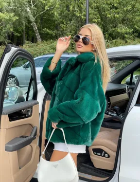 Автоледи из меха норки NAFA - изумруд - фото 2