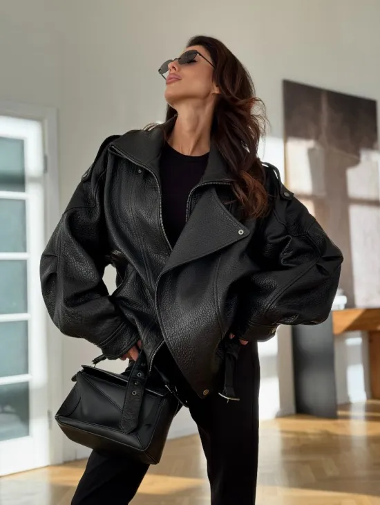 Черная кожаная куртка - фото 9