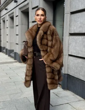 Шуба из куницы оверсайз - фото 17