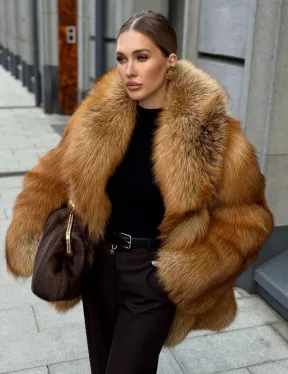 Шуба из лисы - рыжая - фото 1
