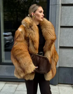 Шуба из лисы - рыжая - фото 8