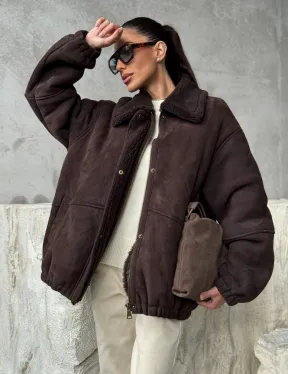 Дубленка бомбер женская - фото 10