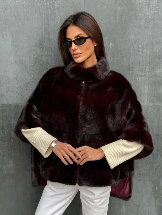 Норковый полушубок на молнии - фото 0