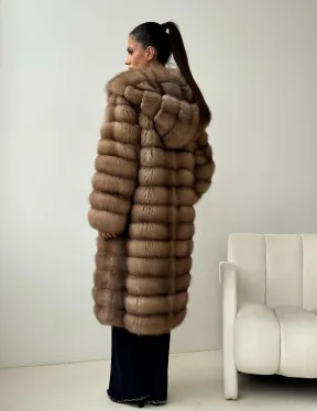 Шуба из куницы с капюшоном кобра - фото 9