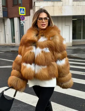 Шуба из лисы с капюшоном - фото 7