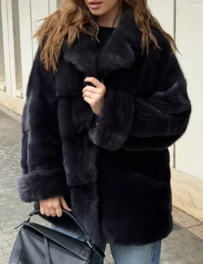 Норковый полушубок - английский воротник - фото 1