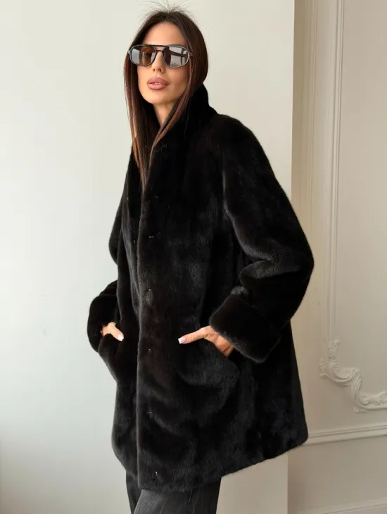 Жакет из аукционной норки Kopenhagen Fur - Dark brown - фото 6