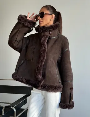 Женская двухсторонняя дубленка - фото 8