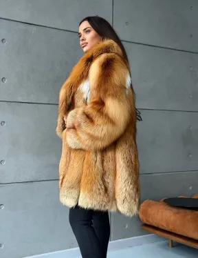 Шуба из натурального меха лисы - фото 13