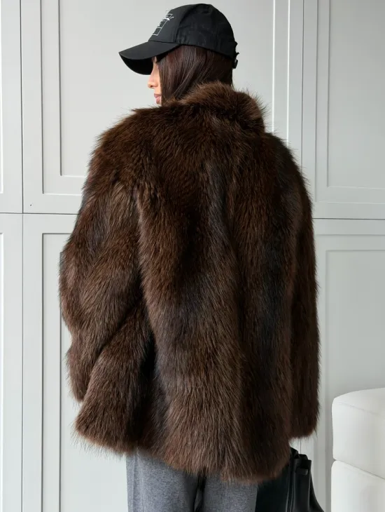 Жакет - полушубок из меха финского енота Saga - фото 5