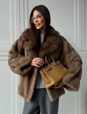 Куртка из меха норки - воротник куница - фото 17