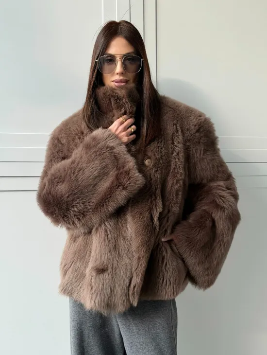 Дубленка из тосканы цвет taupe - фото 12