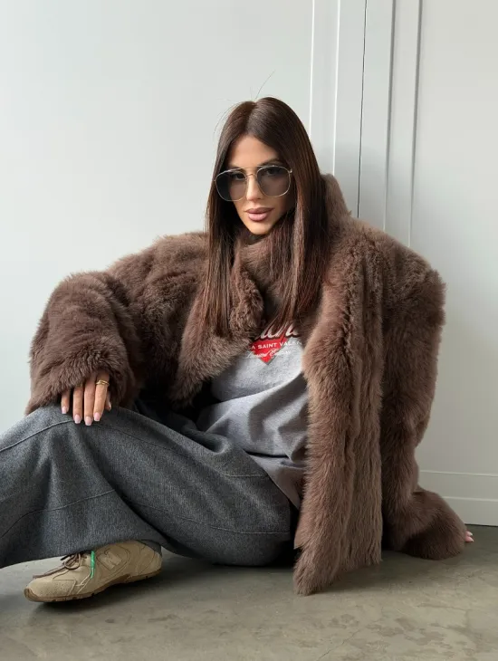 Дубленка из тосканы цвет taupe - фото 17