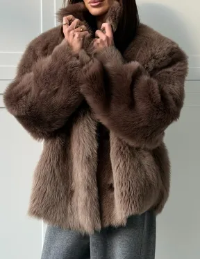 Дубленка из тосканы цвет taupe - фото 3