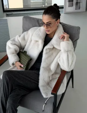 Модная женская норковая куртка - фото 16