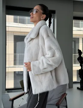 Модная женская норковая куртка - фото 6