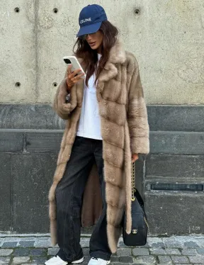 Шуба норковая - цвет пастель - фото 8