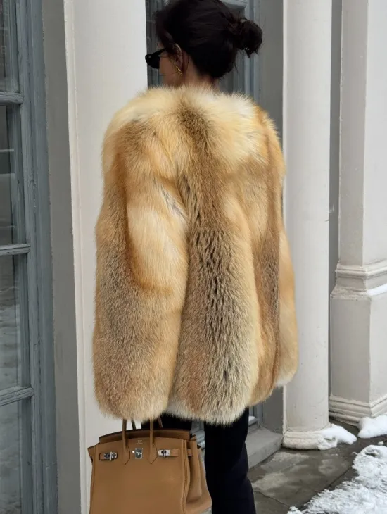 Шуба Premium из меха альпийской лисы - GOLDEN FOX - фото 2